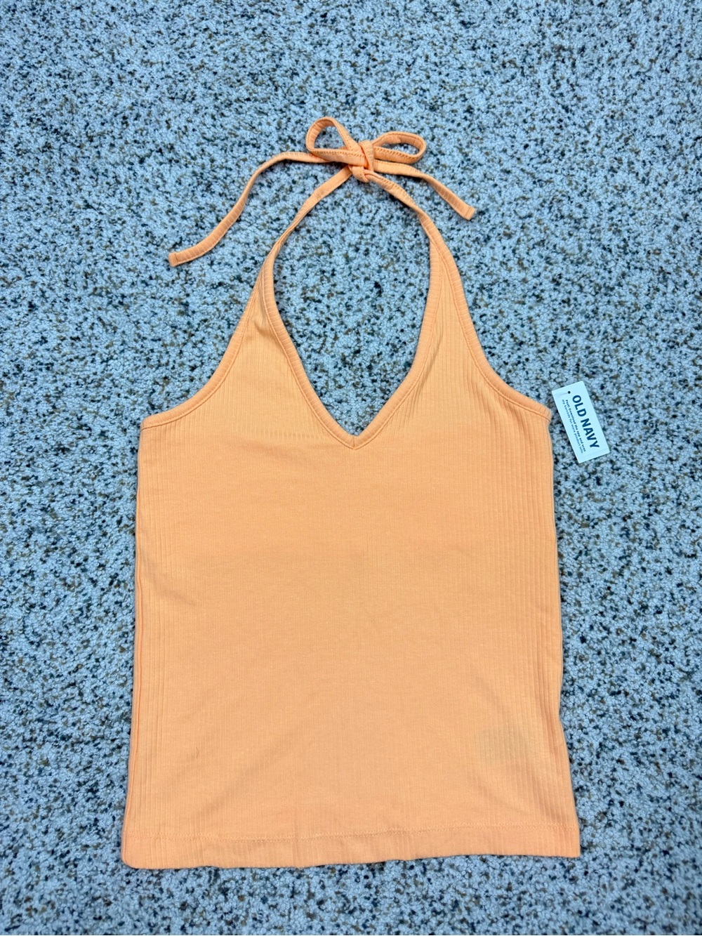 Old Navy Orange Ribbed Halter Tank Top Womens Medium Capsule Staple Y2K NWT